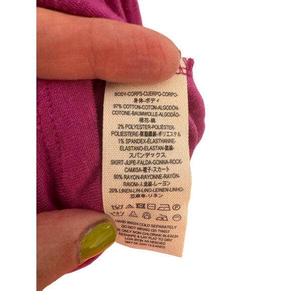 Free People Oversized Tank Top Tiered Ruffle Hem Tunic Pink Back Tie XS Romantic - Picture 8 of 12